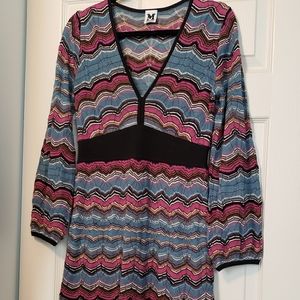 Missoni Size 8 Blue Purple Knit Dress EUC Zig Zag